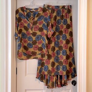 Tucker floral blouse and skirt set